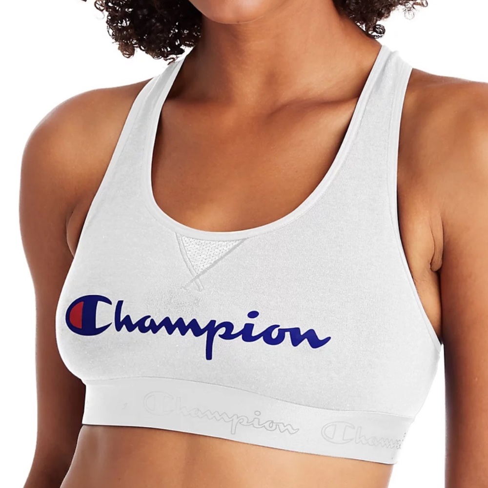 Champion White Sports Bra The Authentic Cutout Racerback Size Small